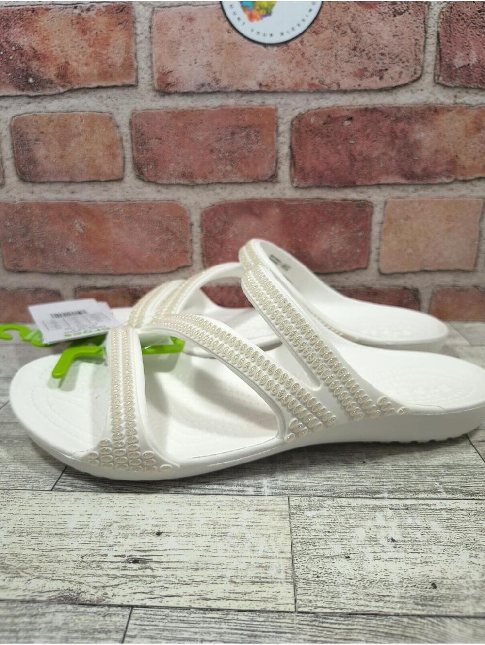 Crocs Kadee II Jewels Sandals Women's Size 8 White 211350-100 New With Tags